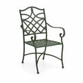 Sedia da giardino con braccioli in ferro verniciato verde scuro 58 x 61 x 93 cm