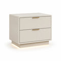 Comodino con 2 cassetti in MDF laccato rettangolare avorio 50 x 40 x 50 cm