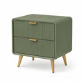 Comodino 2 Cassetti Rettangolare in MDF Verde Salvia 50 x 40 x 60 cm