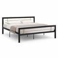 Letto matrimoniale 160 x 200 cm in acciaio al carbonio rettangolare nero e oro