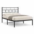 Letto matrimoniale struttura letto 160 x 200 cm in acciaio al carbonio rettangolare nero 164 x 208 x 100 cm