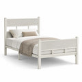 Letto matrimoniale con struttura in legno massello di pino bianco 160 x 200 cm