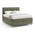 Letto matrimoniale contenitore 160 x 200 cm in velluto di poliestere rettangolare verde oliva