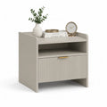 Comodino con cassetto e vano aperto in MDF beige 50 x 40 x 60 cm
