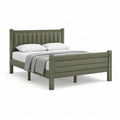 Letto matrimoniale con struttura in legno massello di pino 160 x 200 cm rettangolare verde oliva