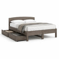 Letto matrimoniale con 2 cassetti 160 x 200 cm in pannelli di particelle grigio rovere